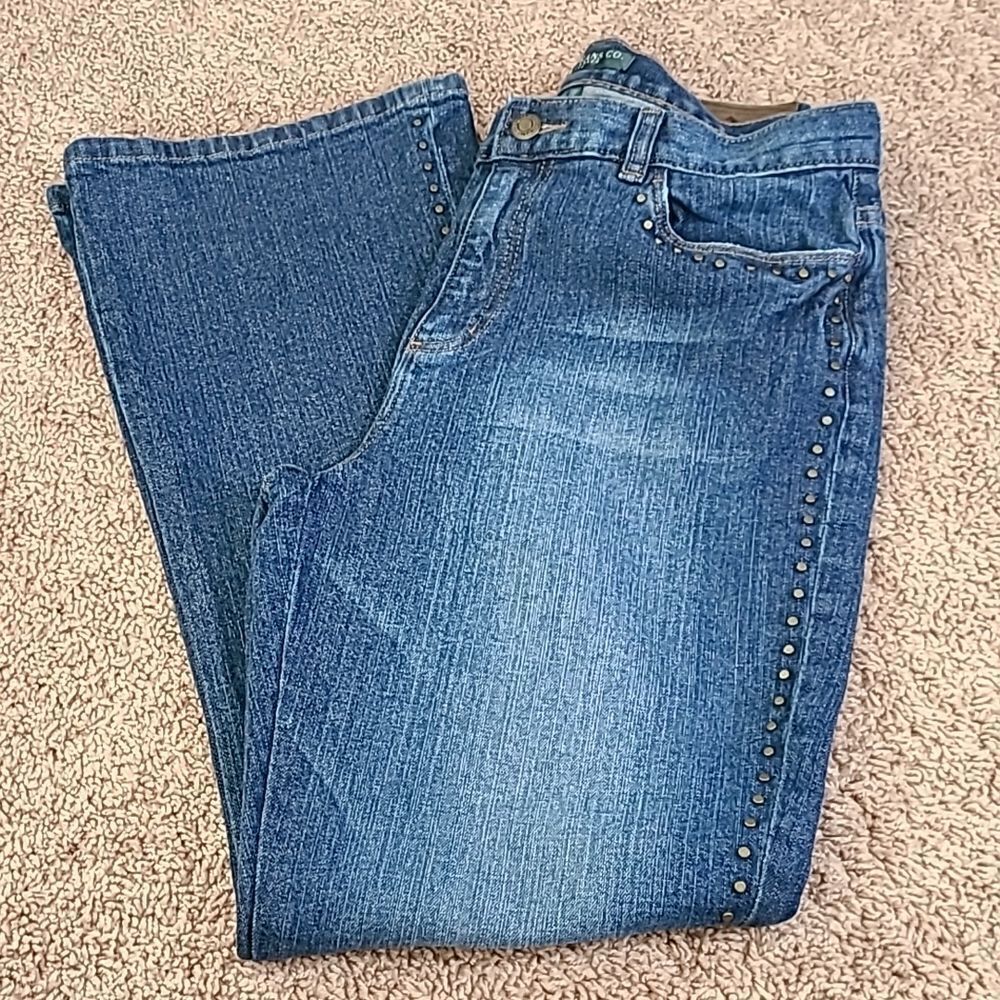 Lauren Jeans Co.  Ralph Lauren Petite Blue Jeans with bullet accents